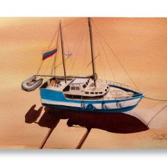Ilustración bote en Holanda