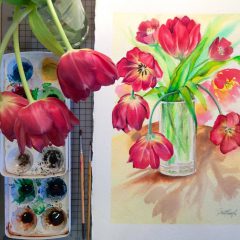 Ilustración tulipanes